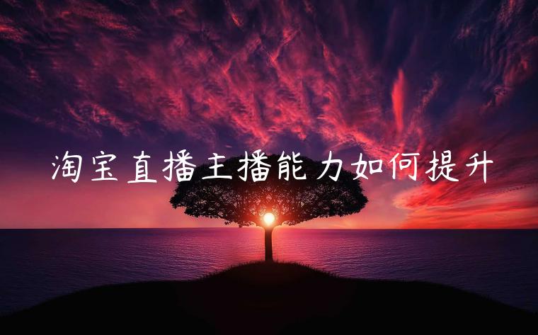 淘寶直播主播能力如何提升